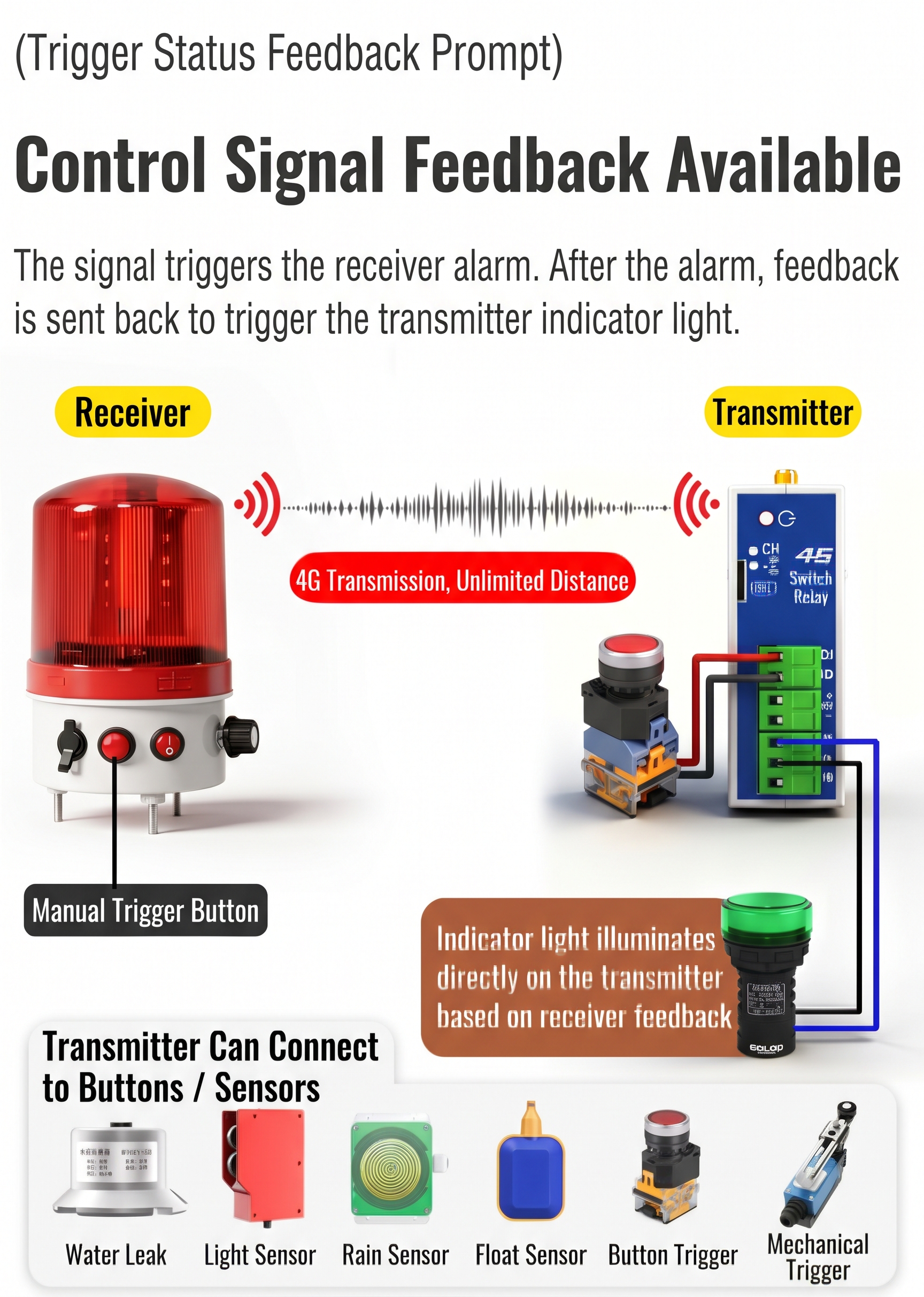 Bidirectional Control Signal Feedback with Transmitter Status Confirmation