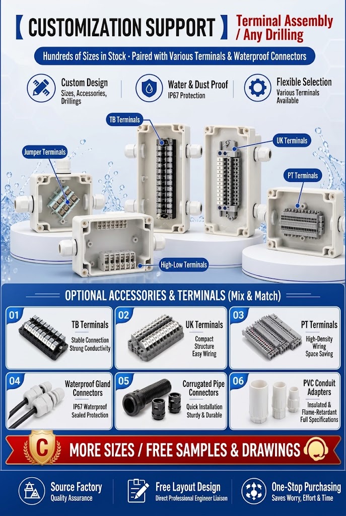 Modular Terminal Block and Cable Gland Custom Integration Support