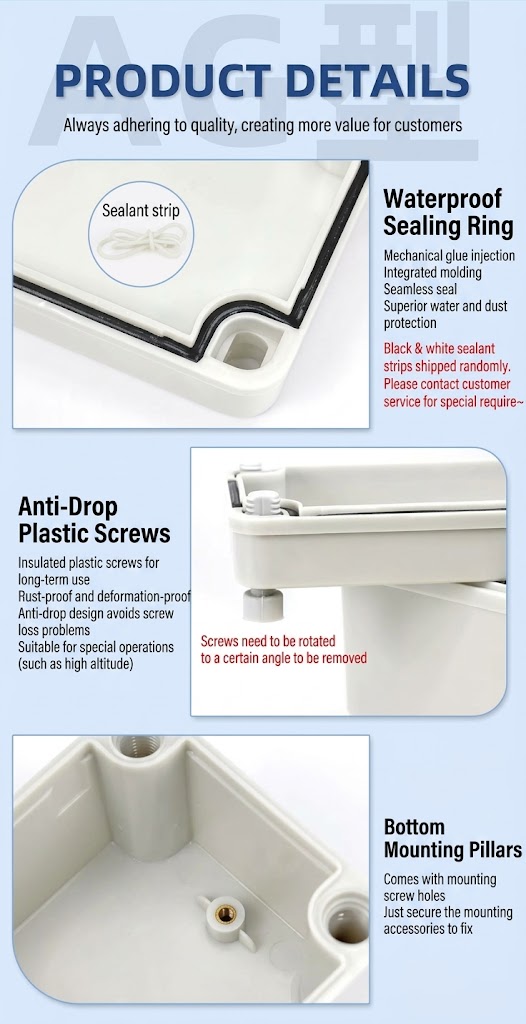 AG-Series High-End Features - Captive Fasteners and Internal Standoff Bosses