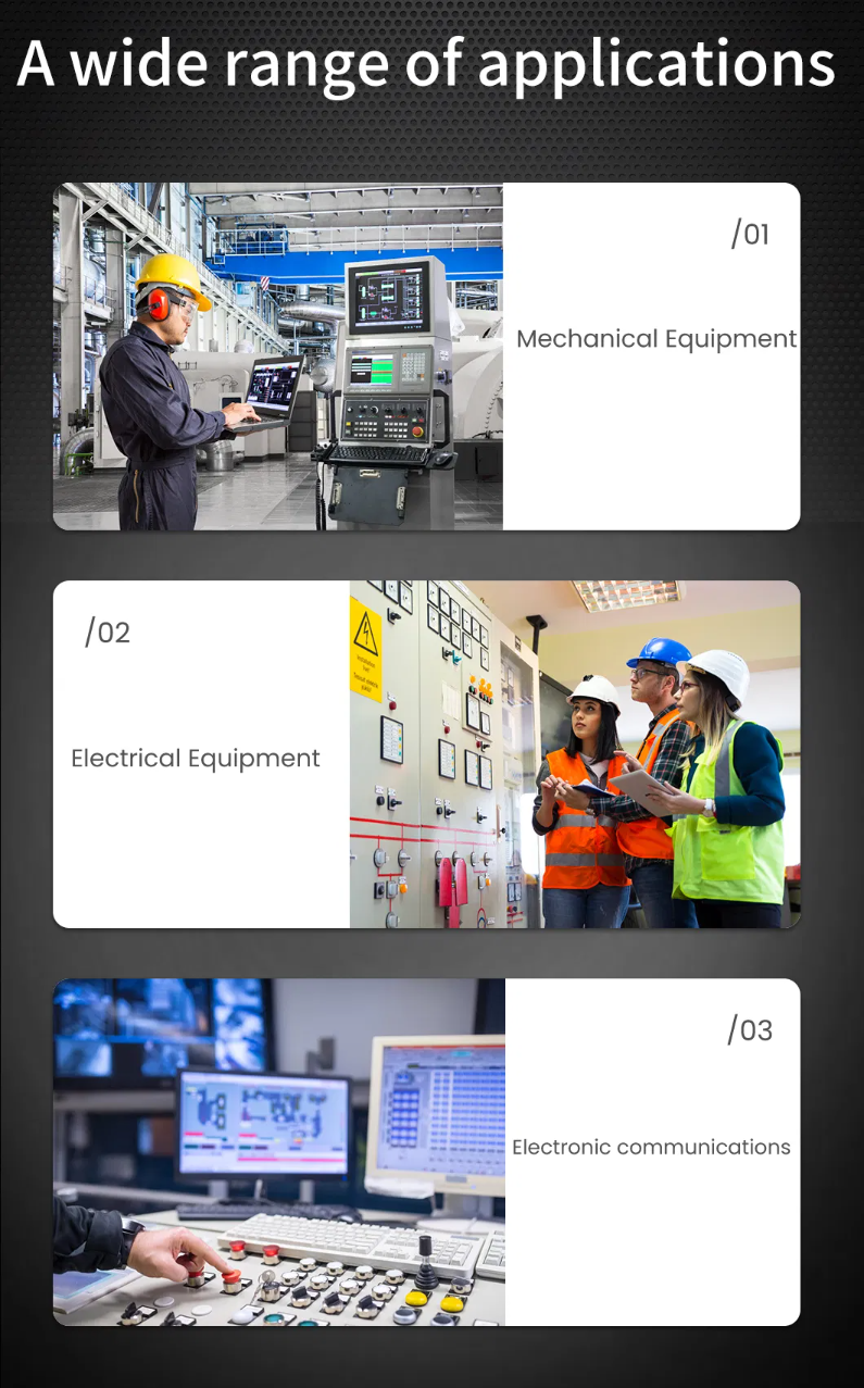 Wide Range of Applications - Mechanical Equipment, Electrical Switchgear, and Electronic Communications