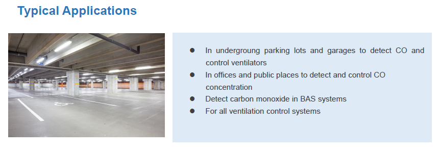 TKG-CO Typical Application in Underground Parking Lot and Commercial Garage DCV